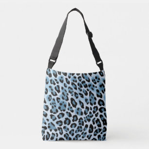 Soft Blue Leopard Print  Crossbody Bag