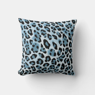 Soft Blue Leopard Print  Cushion