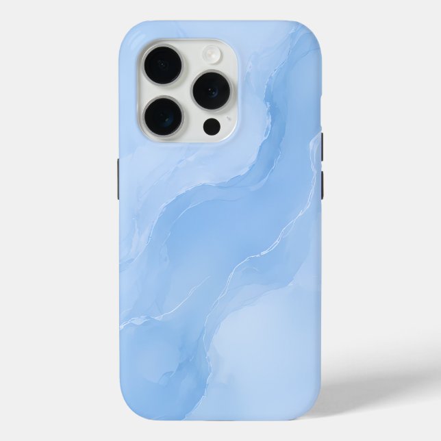 Soft Blue Marble Abstract Pattern Case-Mate iPhone Case (Back)