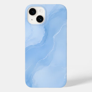 Soft Blue Marble Abstract Pattern Case-Mate iPhone 14 Case