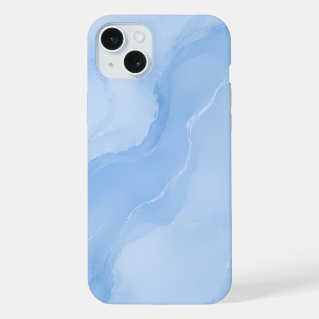 Soft Blue Marble Abstract Pattern iPhone Case (Back)