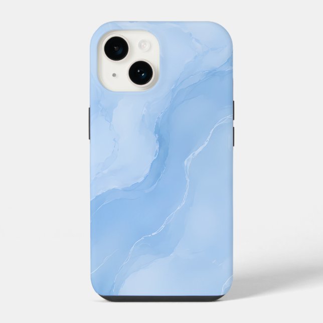 Soft Blue Marble Abstract Pattern iPhone Case (Back)