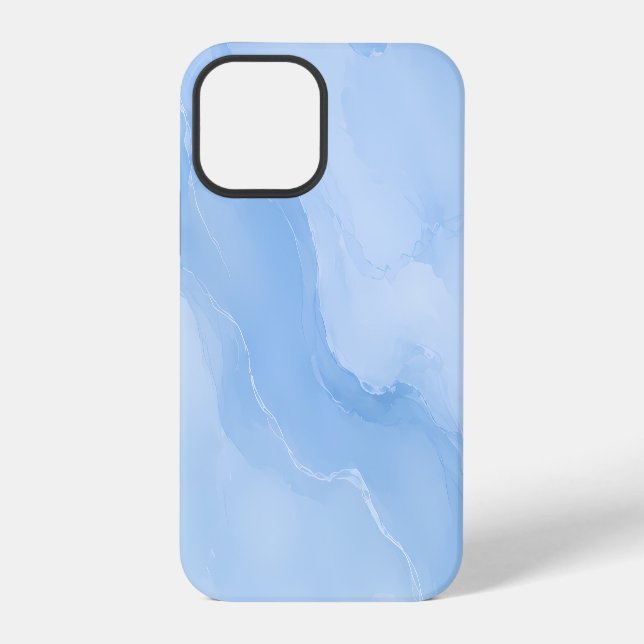 Soft Blue Marble Abstract Pattern iPhone Case (Back)