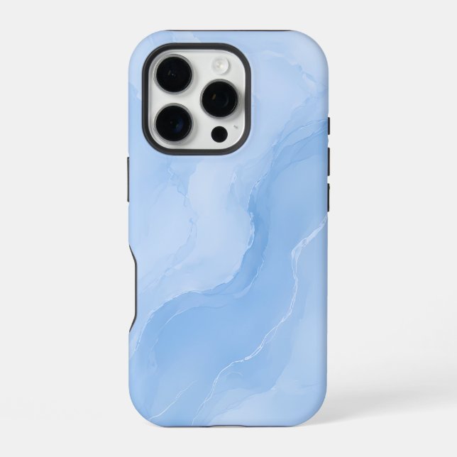 Soft Blue Marble Abstract Pattern iPhone Case (Back)