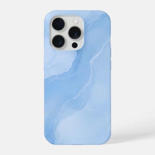 Soft Blue Marble Abstract Pattern iPhone Case (Back)