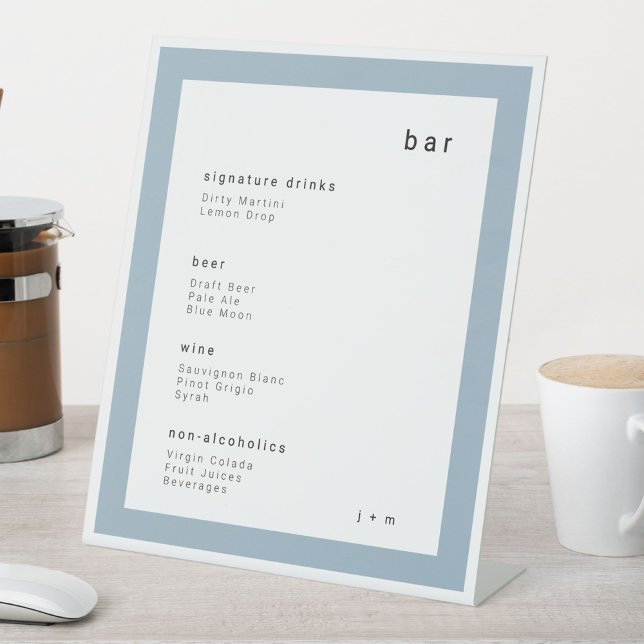 Soft blue minimalist event Bar Pedestal Sign (Creator Uploaded)