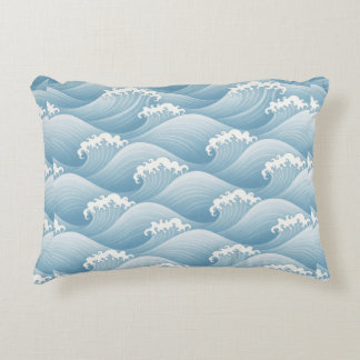 🌊 Soft Blue Ocean Waves Coastal Modern Style 🌊 Decorative Cushion