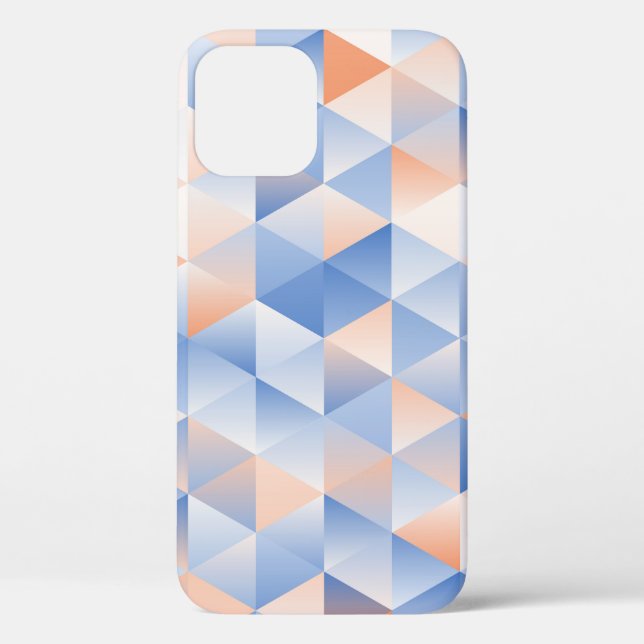 Soft Blue Orange Triangles Case-Mate iPhone Case (Back)