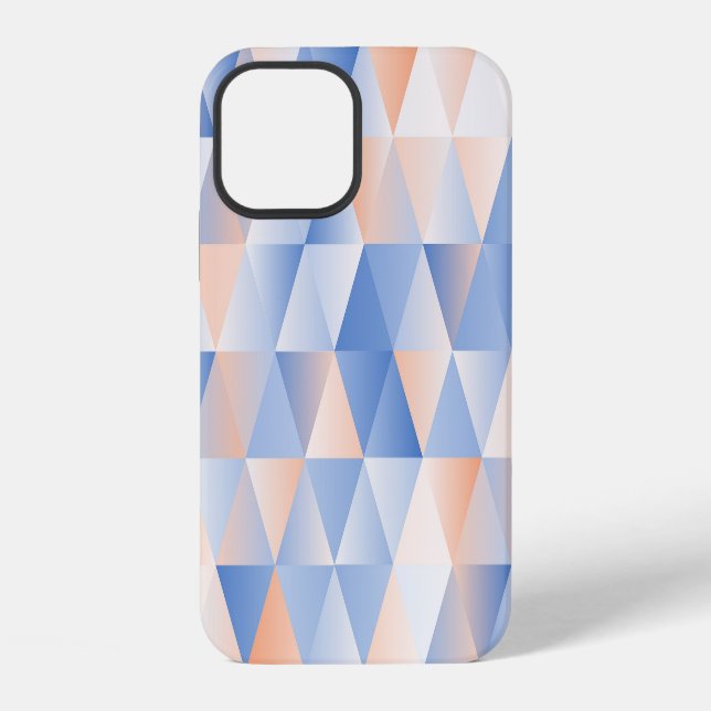 Soft Blue Orange Triangles iPhone Case (Back)