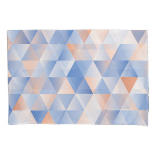 Soft Blue Orange Triangles Pillowcase