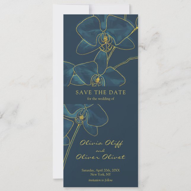 Soft Blue Orchid Save the Date Invitation (Front)