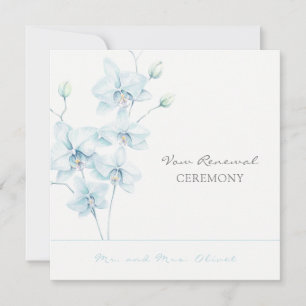 Soft Blue Orchid Vow Renewal Invitation