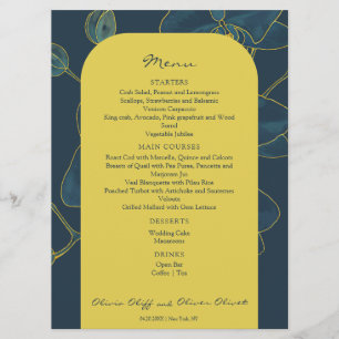 Soft Blue Orchid Wedding Menu