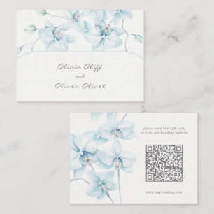 Soft Blue Orchid Wedding Website QR Code Enclosure Card