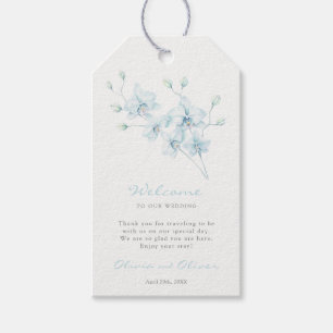 Soft Blue Orchid Wedding Welcome Gift Tags