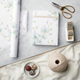 Soft Blue Orchid Wrapping Paper
