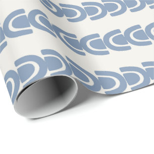 Soft Blue Organic Arch Stripe Pattern Wrapping Paper