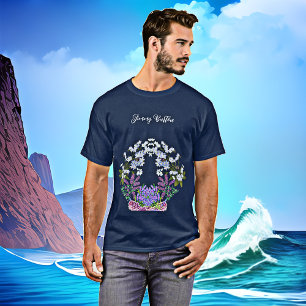 Soft Blue Pastel Hydrangeas Purple Lilac Birthday  T-Shirt