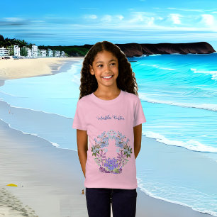Soft Blue Pastel Hydrangeas Purple Lilac Birthday T-Shirt
