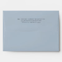 Soft Blue Simple White 5 x 7 Return Address