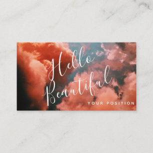 Soft Blue Sky & Pink Clouds Business Card