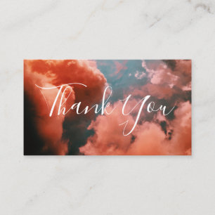 Soft Blue Sky & Pink Clouds Thank You Card