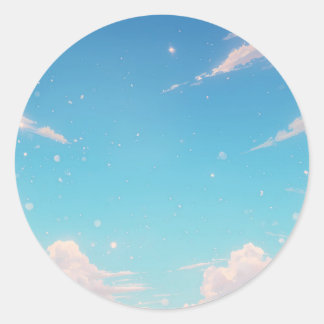 Soft Blue Sky Round Sticker