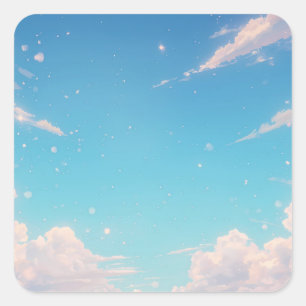 Soft Blue Sky Square Sticker