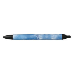 Soft Blue Sky Watercolor Cloud Black Ink Pen