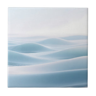 Soft Blue Snowy Dunes Winter Serenity Tile