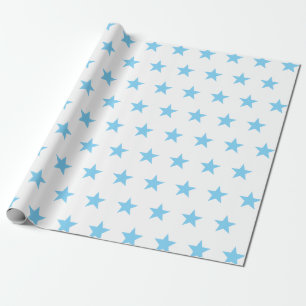 Soft Blue Stars Wrapping Paper