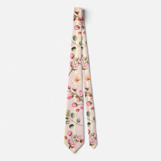 Soft Blue Stripe Floral Tie
