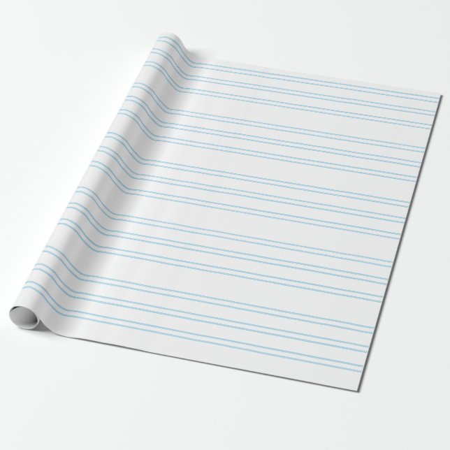 Soft blue stripe on white, gift wrap. wrapping paper (Unrolled)