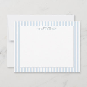 Soft Blue Striped Note Card