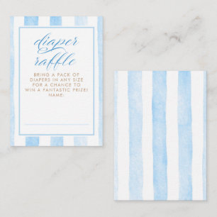 Soft Blue Stripes Cute Diaper Raffle Tickets Enclosure Card