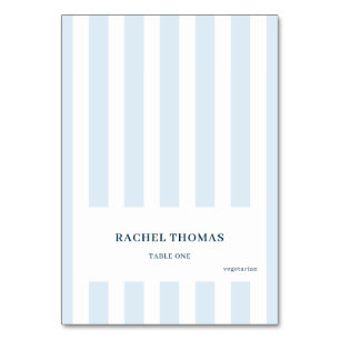 Soft Blue Stripes Place Card