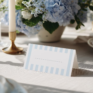 Soft Blue Stripes Place Card