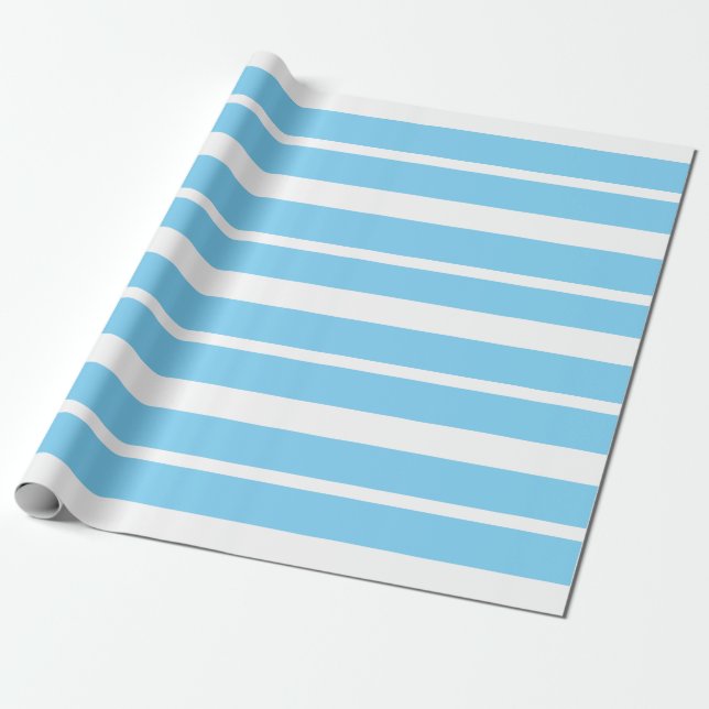 Soft Blue Stripes Wrapping Paper (Unrolled)