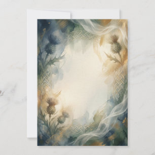 Soft Blue Thistle Add Your Own Text Invitation