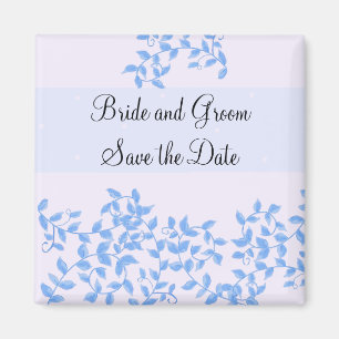 Soft Blue Vines Save the Date Magnet