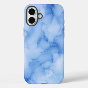 Soft Blue Watercolor Abstract iPhone 16 Plus Case