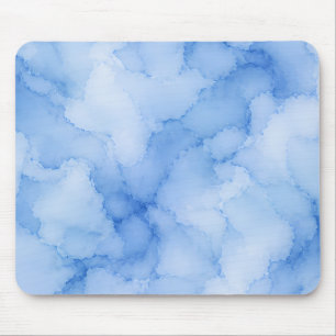 Soft Blue Watercolor Abstract Mouse Mat