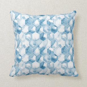 Soft Blue Watercolor Canotype Pattern Cushion