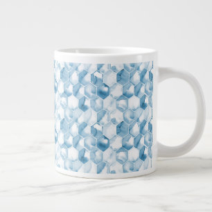 Soft Blue Watercolor Canotype Pattern Large Coffee Mug