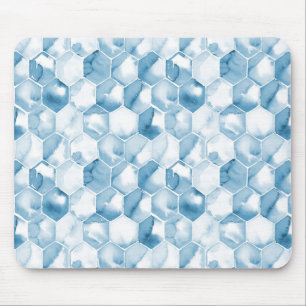 Soft Blue Watercolor Canotype Pattern Mouse Mat