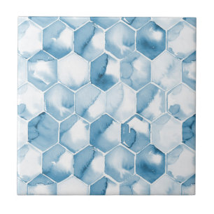 Soft Blue Watercolor Canotype Pattern Tile