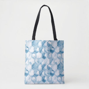 Soft Blue Watercolor Canotype Pattern Tote Bag