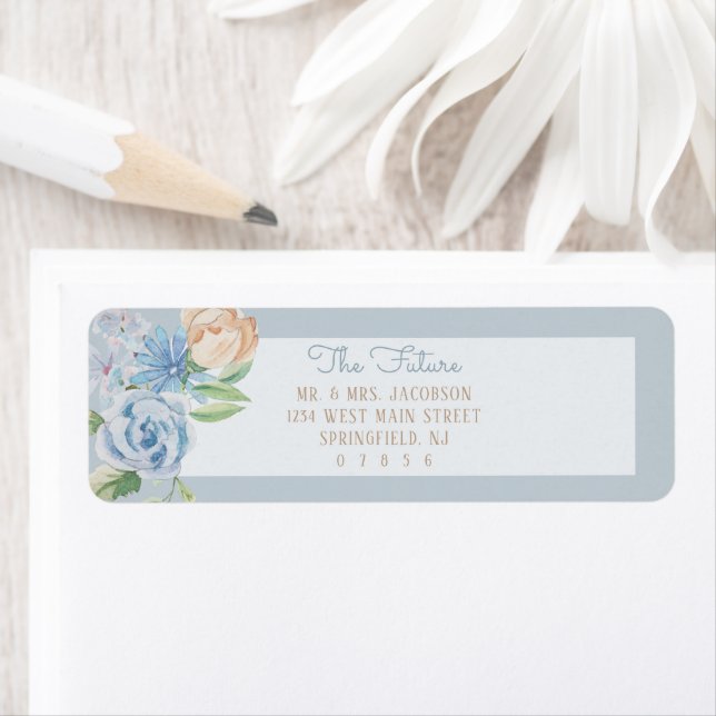 Soft Blue Watercolor Sketched Floral (Insitu)