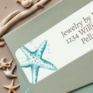 Soft Blue Watercolor Starfish Stylish Ocean Beach