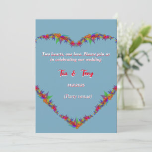 Soft blue wedding invitation